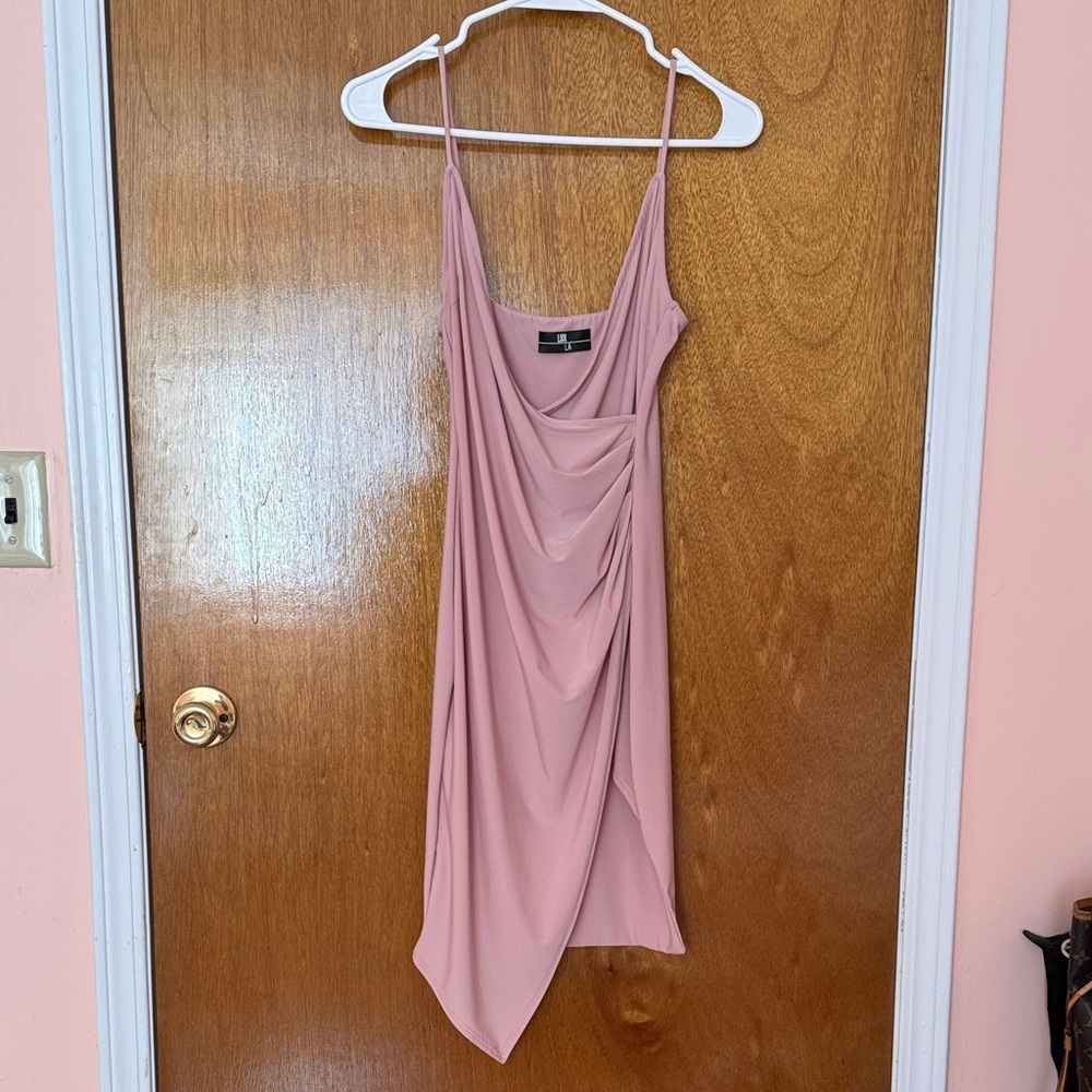 Elegant Pink Assymetrical Dress (XS) LA Hearts